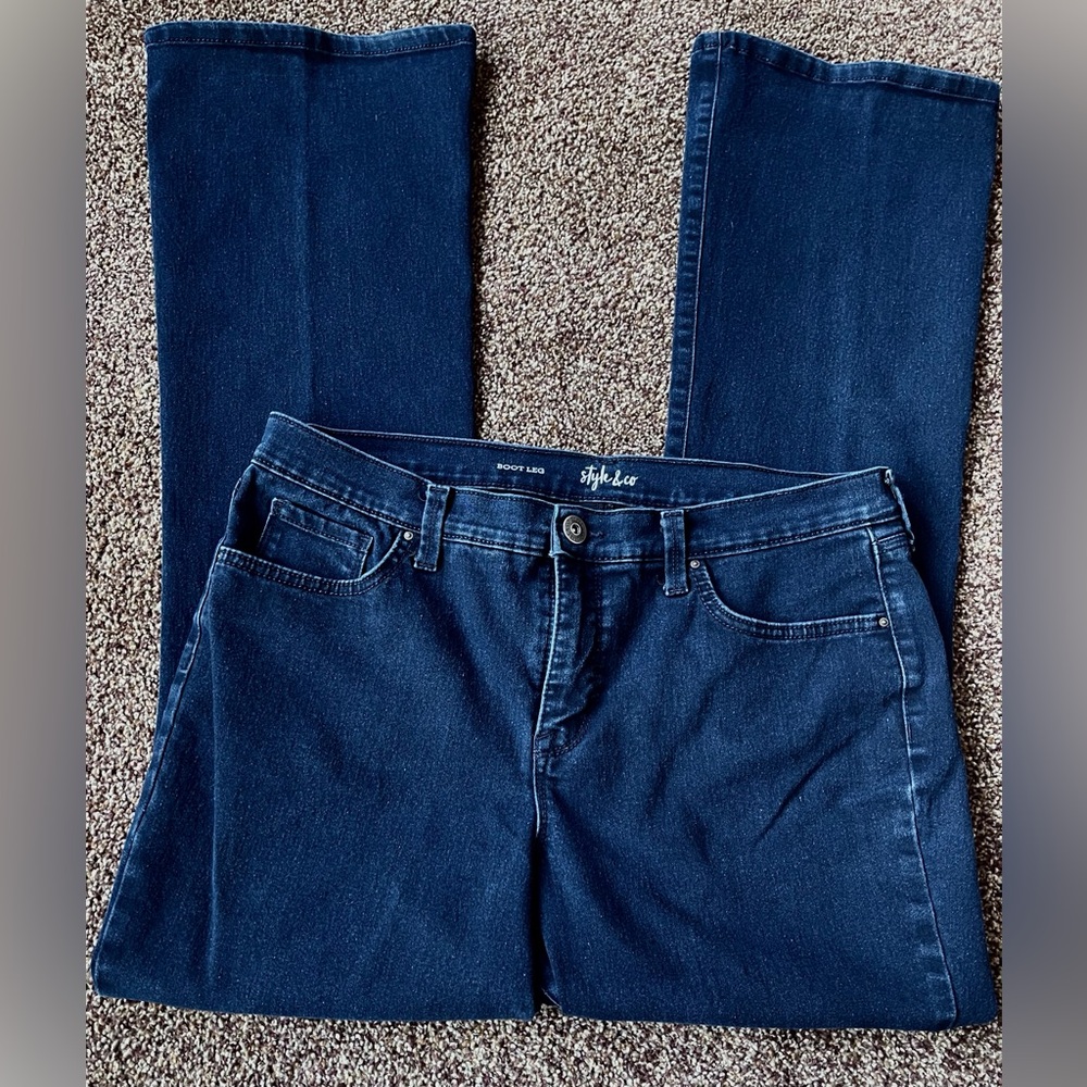 Style & Co. Women's Dark Wash Blue Jeans Size 14